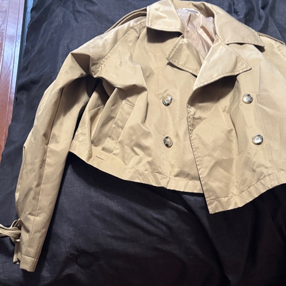 Women's Tan Double-Breasted Jacket